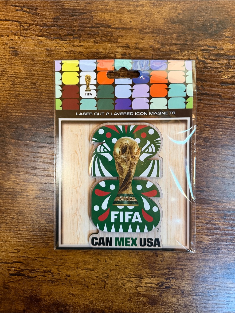 2026 FIFA MEXICO World Cup Green Icon Magnet - CAN MEX USA